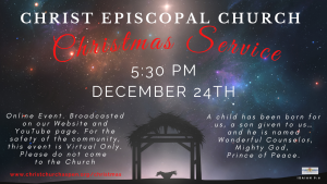 5:30 PM Christmas Eve Virtual Service @ Christ Episcopal Church