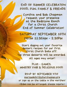END OF SUMMER CELEBRATION AT REDSTONE RANCH @ Redstone Ranch