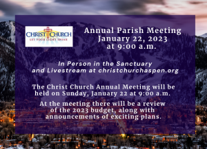 Annual Parish Meeting @ Christ Episcopal Church